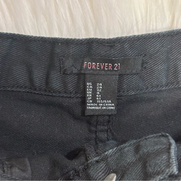 Forever 21 Studded Black Distressed Jean Shorts - Picture 4 of 6